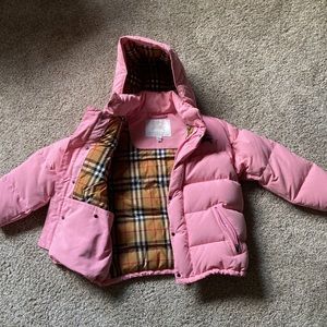 Burberry girl hooded down puffer coat